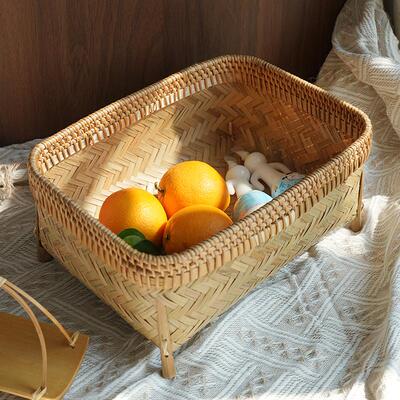 竹篮手工编织竹编收纳盒