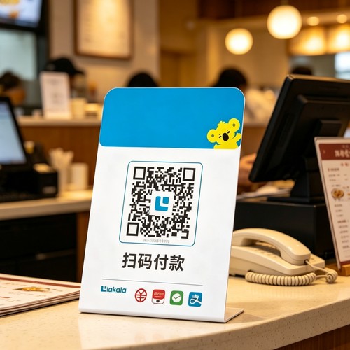 地摊商家收款码摆台收钱二维码定制摆摊收付款亚克力