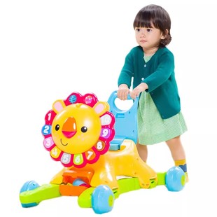 正版Fisher Price费雪狮子学步车防侧翻多功能摇摇车4合1婴儿玩具