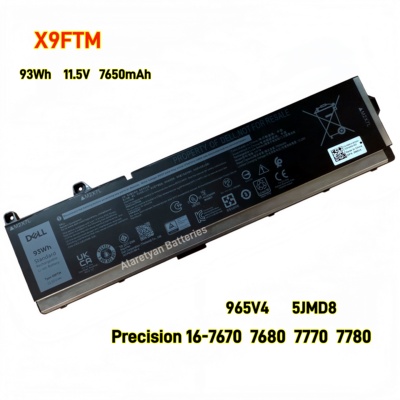 DELL戴尔Precision 16-7670 7770 X9FTM 965V4 5JMD8 笔记本电池