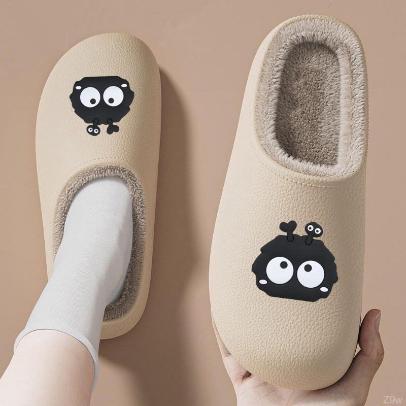 网红时尚百搭棉拖鞋女冬季厚底防滑加绒保暖室内居家外穿包头棉拖