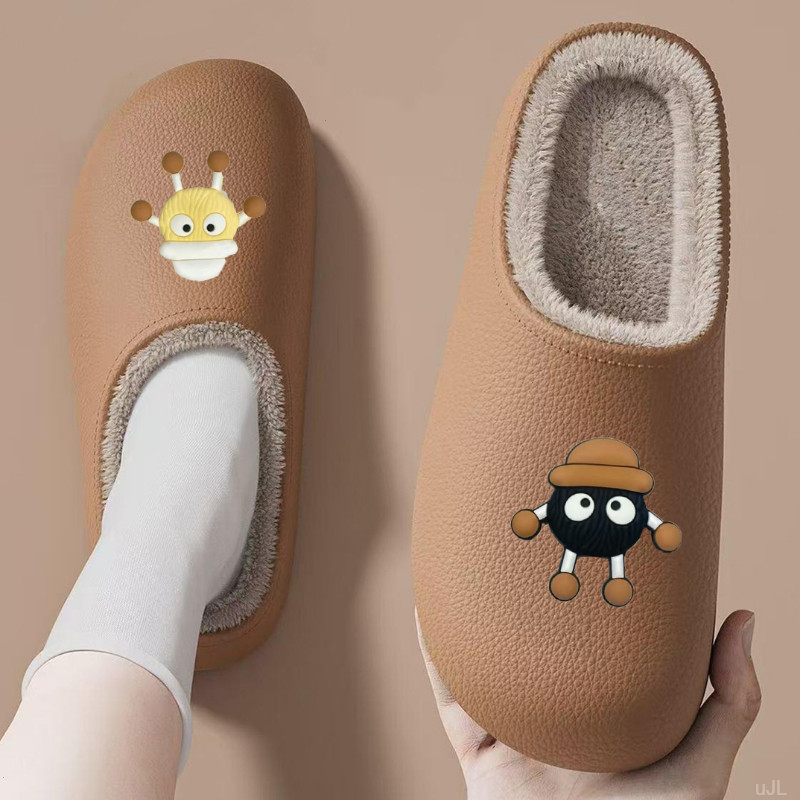 毛绒内里棉拖鞋女2025可爱卡通爆款加厚软底防滑居家外穿保暖棉拖