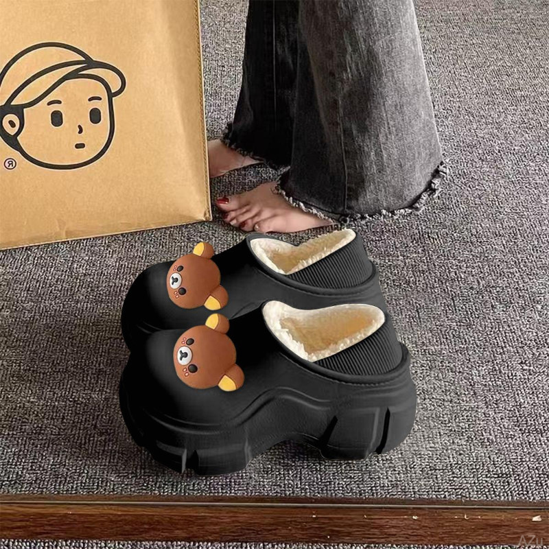 棉拖鞋女款冬季加绒保暖室内居家包跟棉鞋防水防滑厚底踩屎感拖鞋