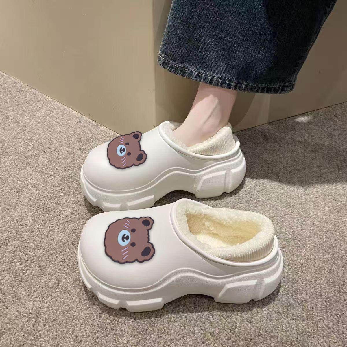 2025年度爆款棉拖室内外穿可爱毛毛鞋高跟加绒保暖防水棉拖鞋女鞋,女鞋,毛毛鞋,淘宝优惠券,粉丝福利购,淘宝优惠卷