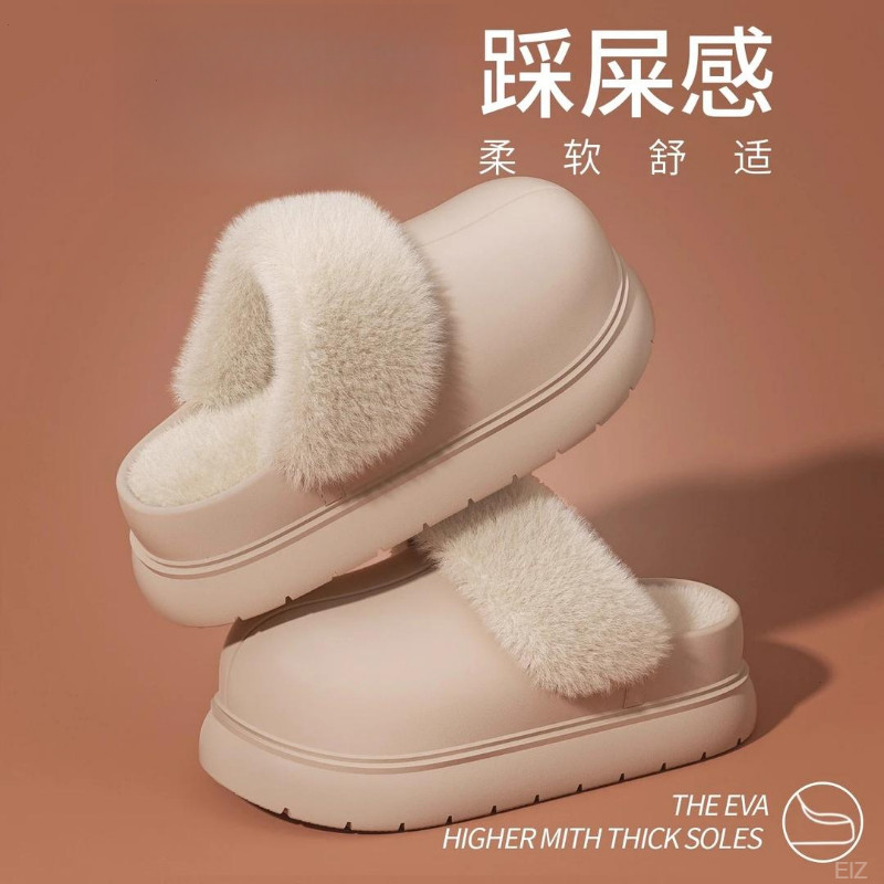 情侣厚底棉拖鞋女士2025秋冬新款外穿棉鞋可拆卸机洗加绒包头拖女