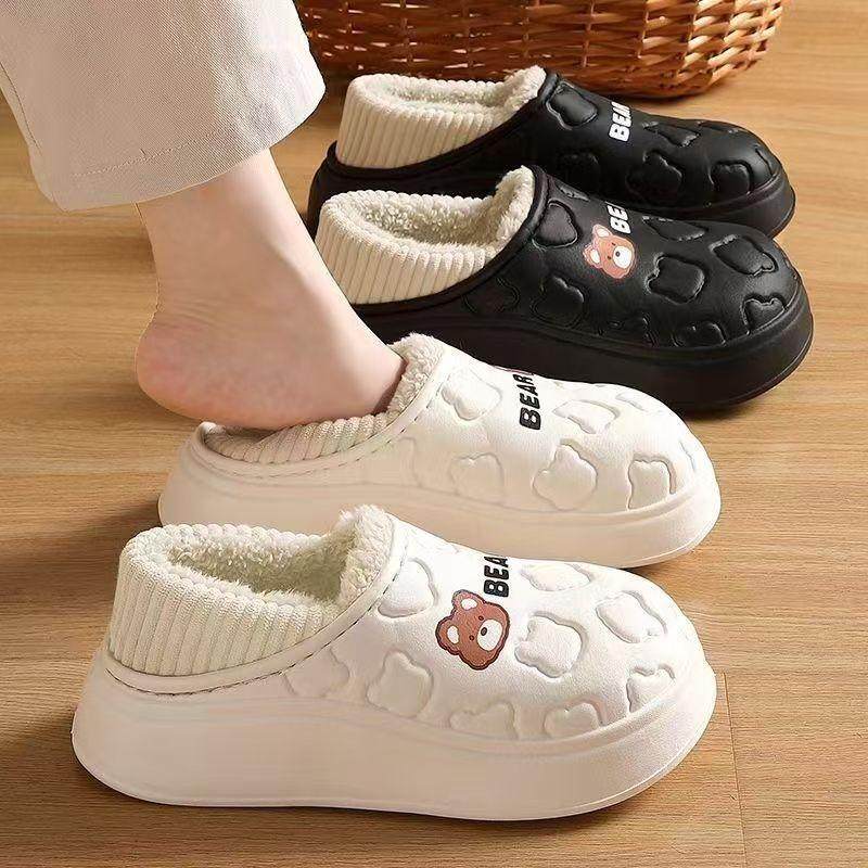 外穿包跟防水棉拖鞋女冬季2025新款室内居家厚底防滑保居家加绒