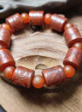 做旧手链手串风化老玛瑙藏式复古