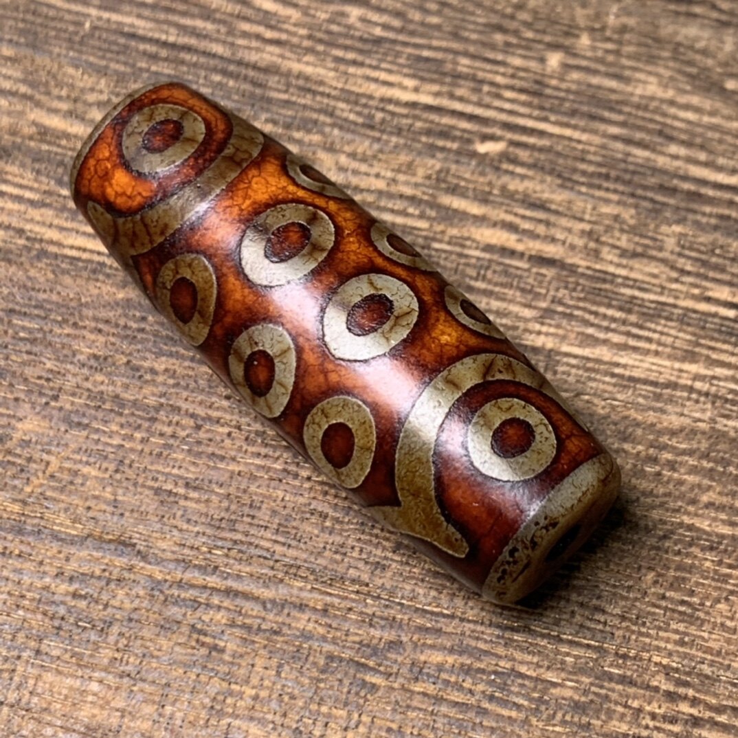 西藏民族风亮面二十一眼天珠藏传真品吊坠玛瑙天眼锁骨项链毛衣链