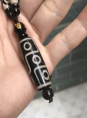 优选三眼天珠挂绳男女款毛衣项链