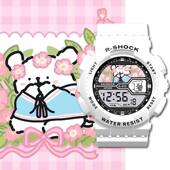 线条小狗周边情侣款 学生电子手表夜光计时防水可定制生日节日礼物