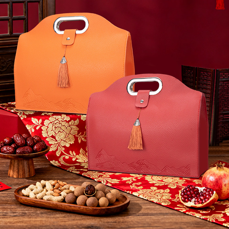 2026新款年货礼盒包装盒特产熟食坚果腊味大号礼品空盒手提箱定制