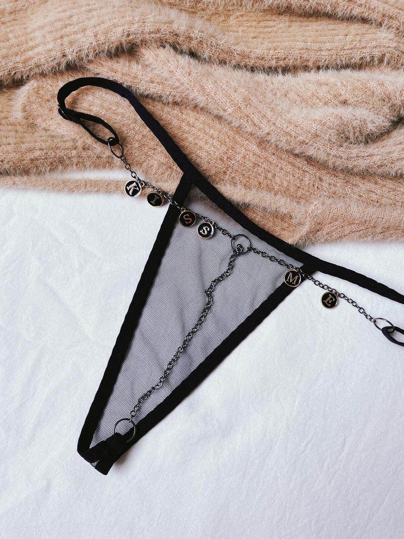 t mi 臀迷 kiss me吊坠流苏链条性感内裤一根线丁字裤诱惑t裤头