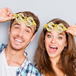 1美金钱眼镜搞怪道具酒吧KTV新年元旦派对用品创意美元符号眼镜