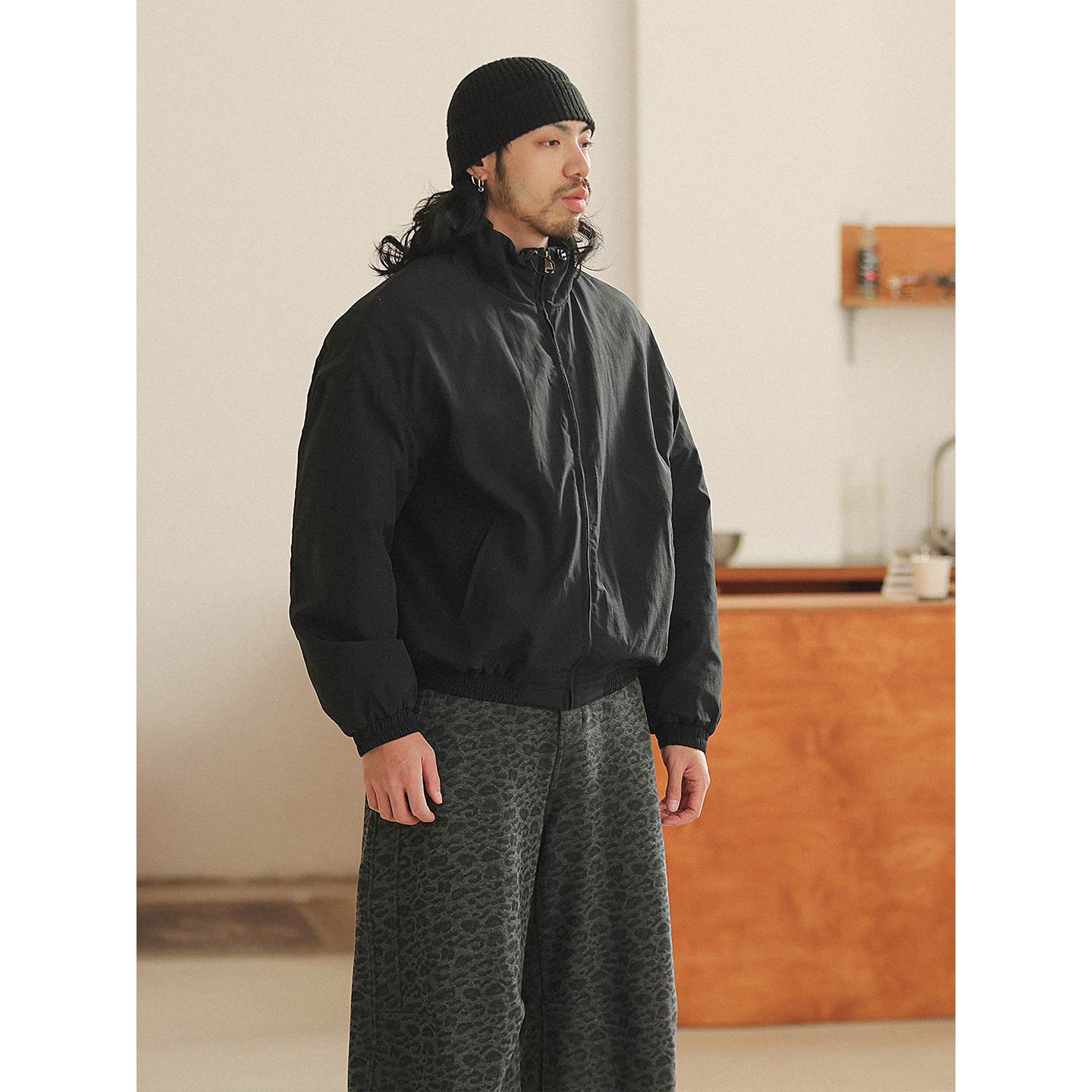 NOEARS黑色立领夹克防风日常