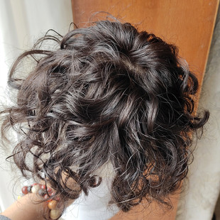 假发片女头顶大面积全手织卷发全真发遮白发蓬松增发量气质补发片