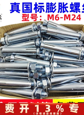 整盒 镀锌加长超长金属铁膨胀螺丝大全拉爆M6M8M10M12M16M20mm
