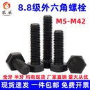 8.8级外六角螺丝高强度全牙加长六角头六方螺栓5M6M8M10M12M14M16