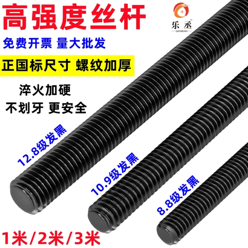 8.8级高强度牙条12.9级丝杆通丝杠全螺纹杆6M8M10M12M14M16M20M24