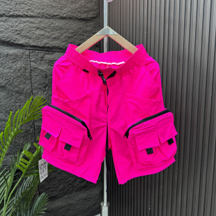 男女夏季 多口袋短裤 美式 薄款 ins 特大码 宽松直筒五分中裤 300斤工装