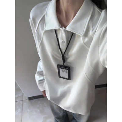 美式polo衫男款秋季解构翻领长袖