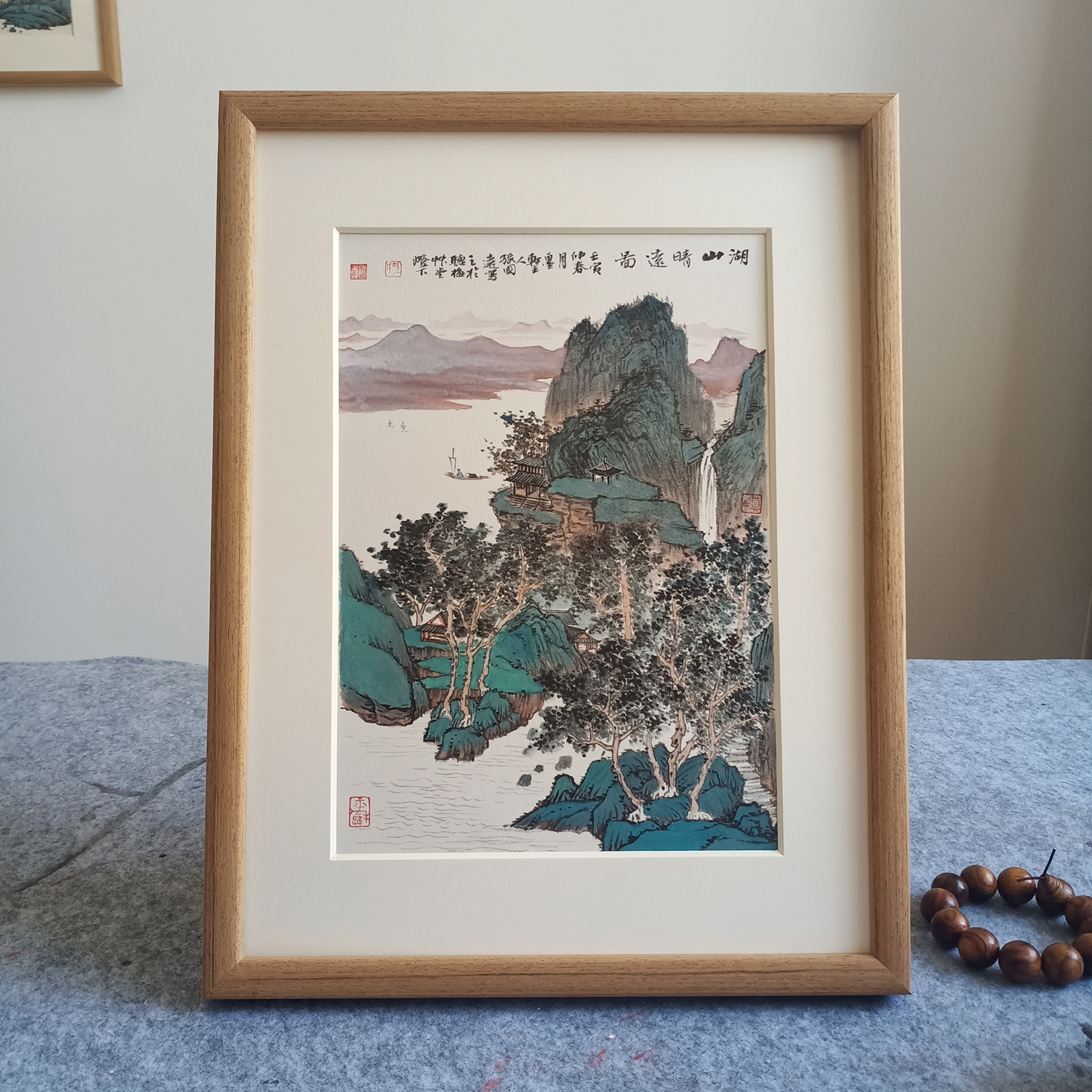 纯手绘山水画宣纸画芯听梅堂草虫国画新中式风景卧室装饰画挂画图片