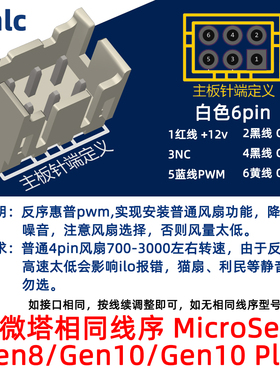 惠普HPE风扇转接线6pin转普通4p服务器gen8 g9 g10静音可定制12cm