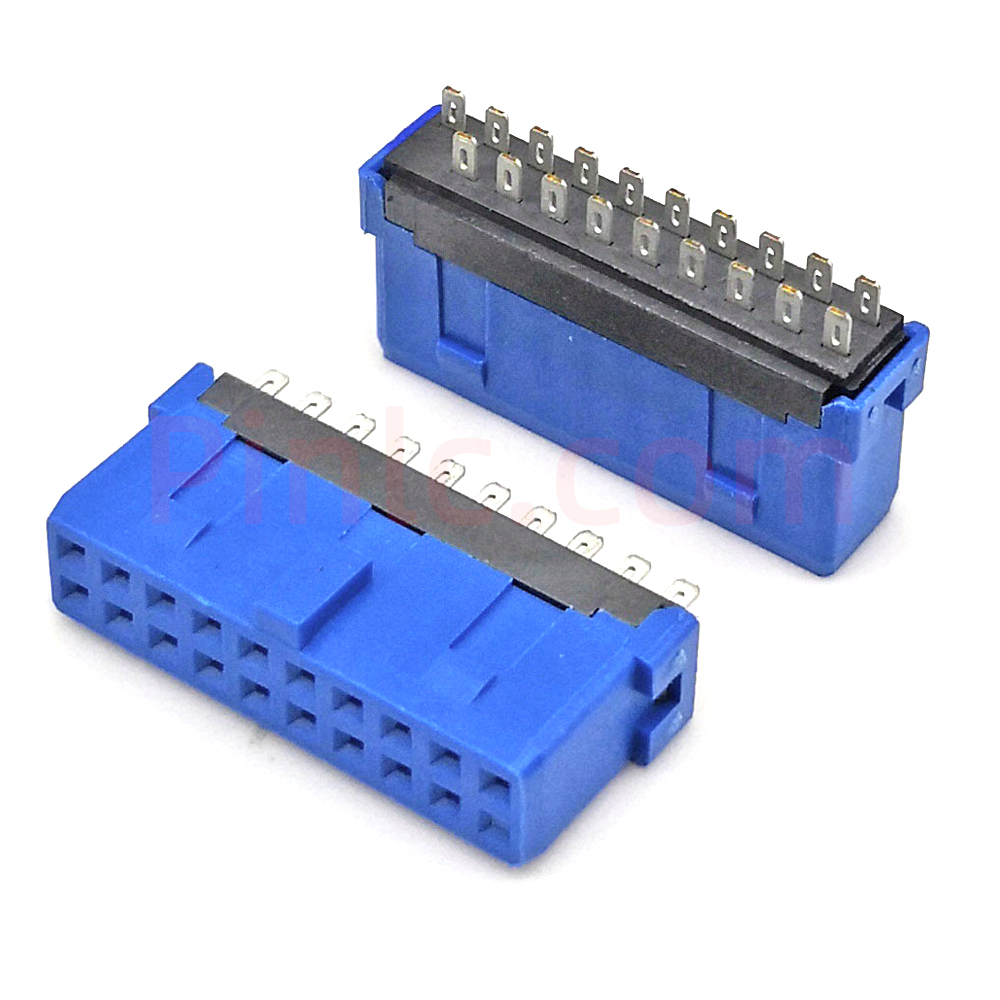IDC3.0焊接连接器19P母头公头2.0间距夹板式USB3.0插头夹板式-封面