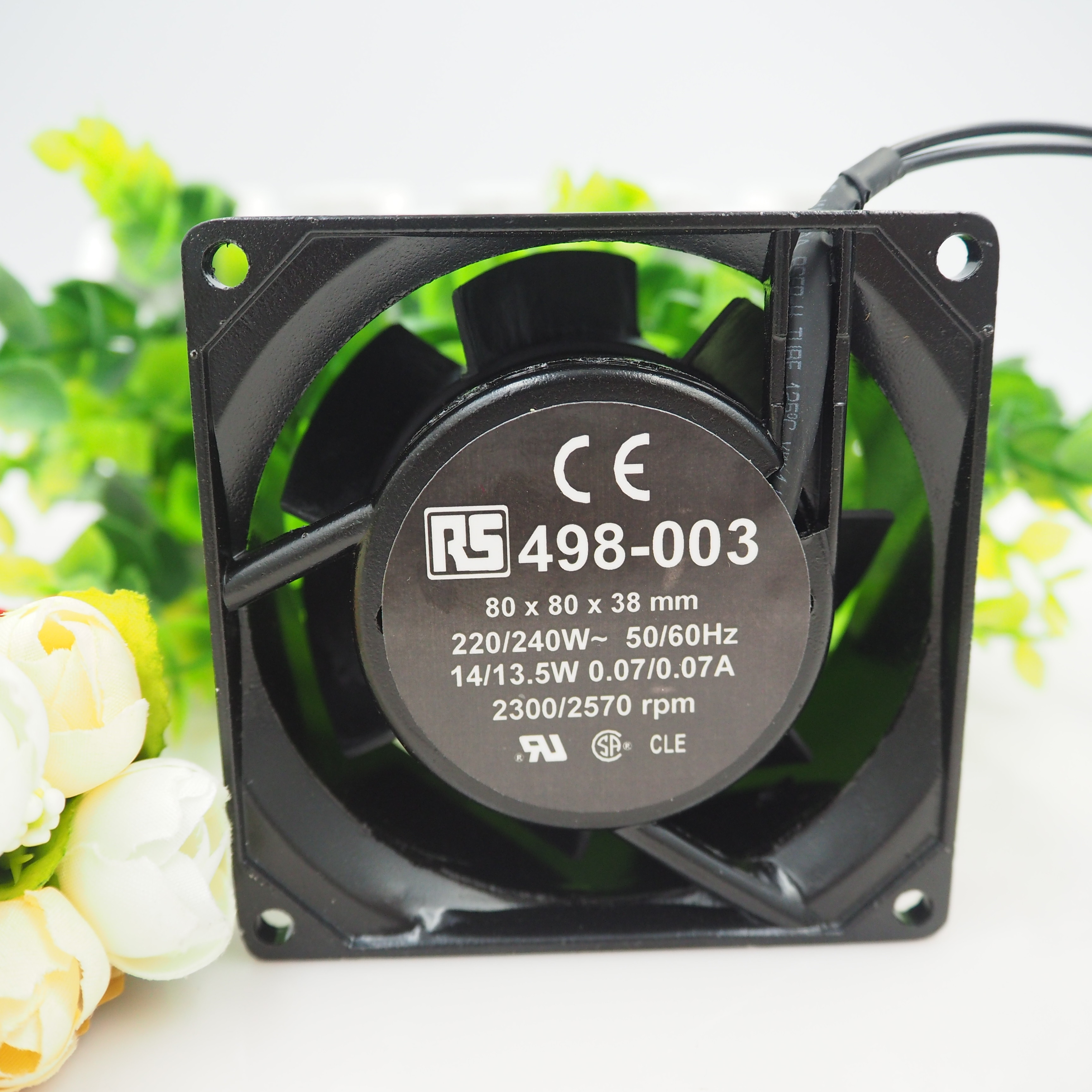 全新RS 498-003 8038机箱风机0.07A AC220V工业散热风扇80*80*38