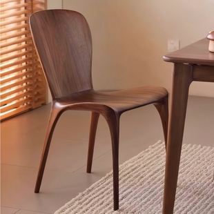 北美黑胡桃木原木尤里卡白蜡木餐椅全实木休闲餐椅全榫卯书桌椅子