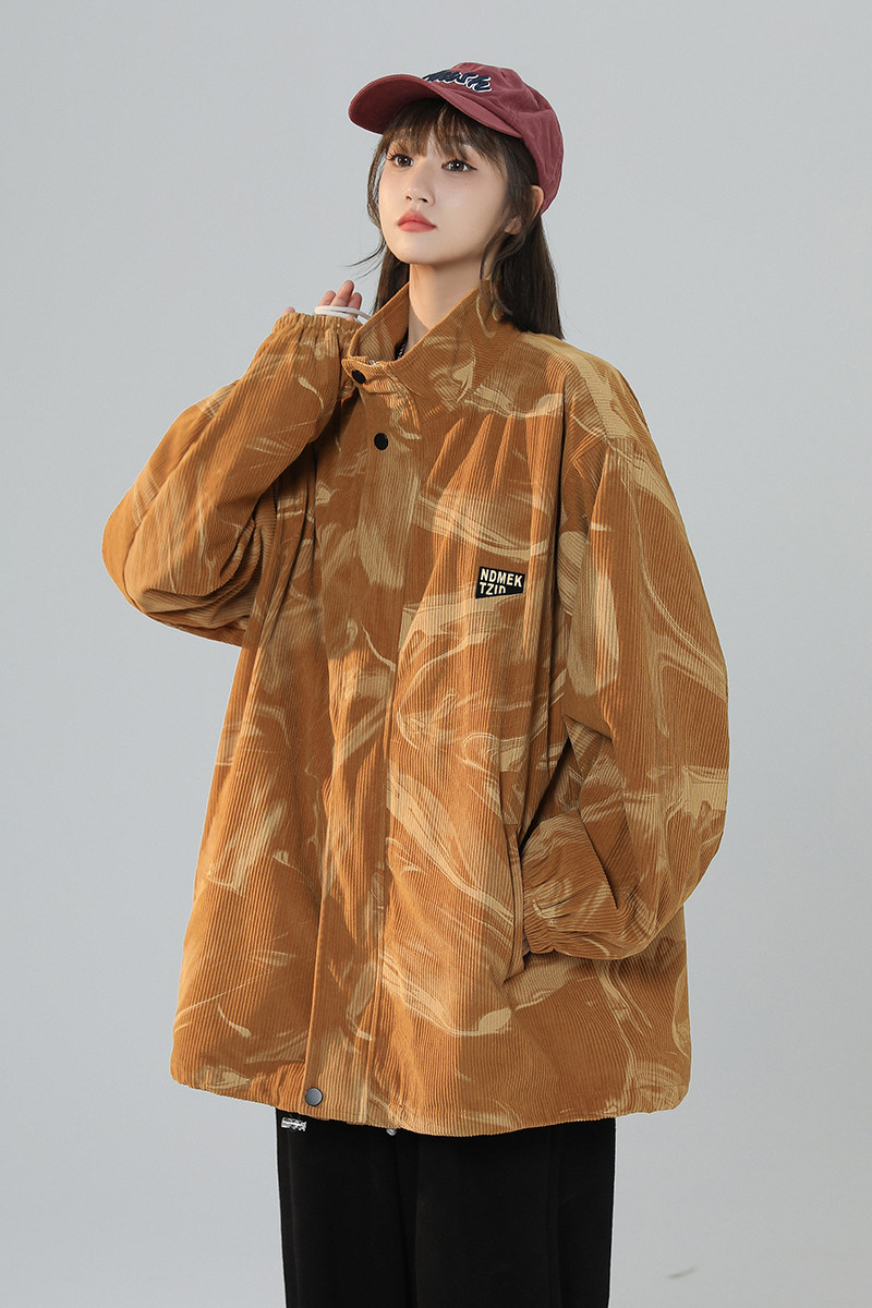 2024中性春季灯芯绒宽松长袖休闲潮流夹克女227-6-1109-p78控98,女装短外套,星座227-6