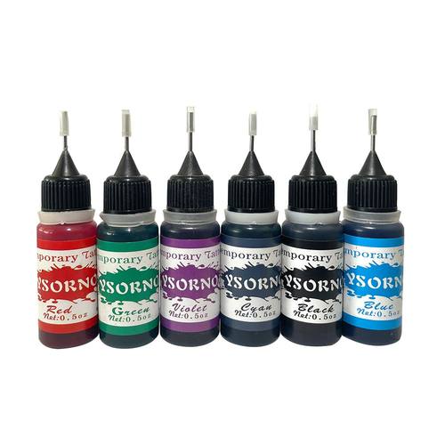 手工绘画颜料笔手绘纹身膏乳色料海娜色膏暂时性彩色果汁纹身防水