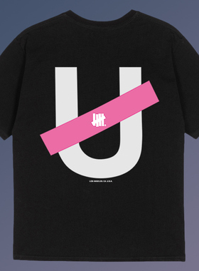 不败五道杠 HIAUTO UND 夏季圆领短袖大U字母印花 男女情侣款T恤