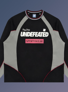 五道杠HIAUTO UND秋冬圆领套头男女情侣冰球服撞色设计卫衣外套