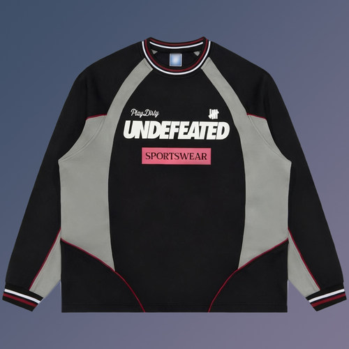 五道杠HIAUTO UND秋冬圆领套头男女情侣冰球服撞色设计卫衣外套