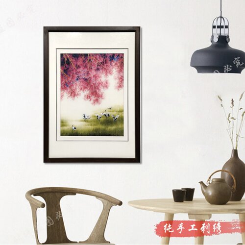 蜀绣 仙鹤 晨舞典雅礼品师友师傅送礼纯手工刺绣