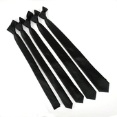 5CM纯黑色领带8CM正装 领带男韩版 窄版 上班手打细领带拉链学生百搭