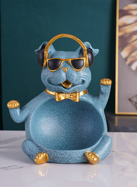 创意北欧轻奢大嘴猫钥匙收纳玄关摆件新家结婚乔迁礼物家居装饰品