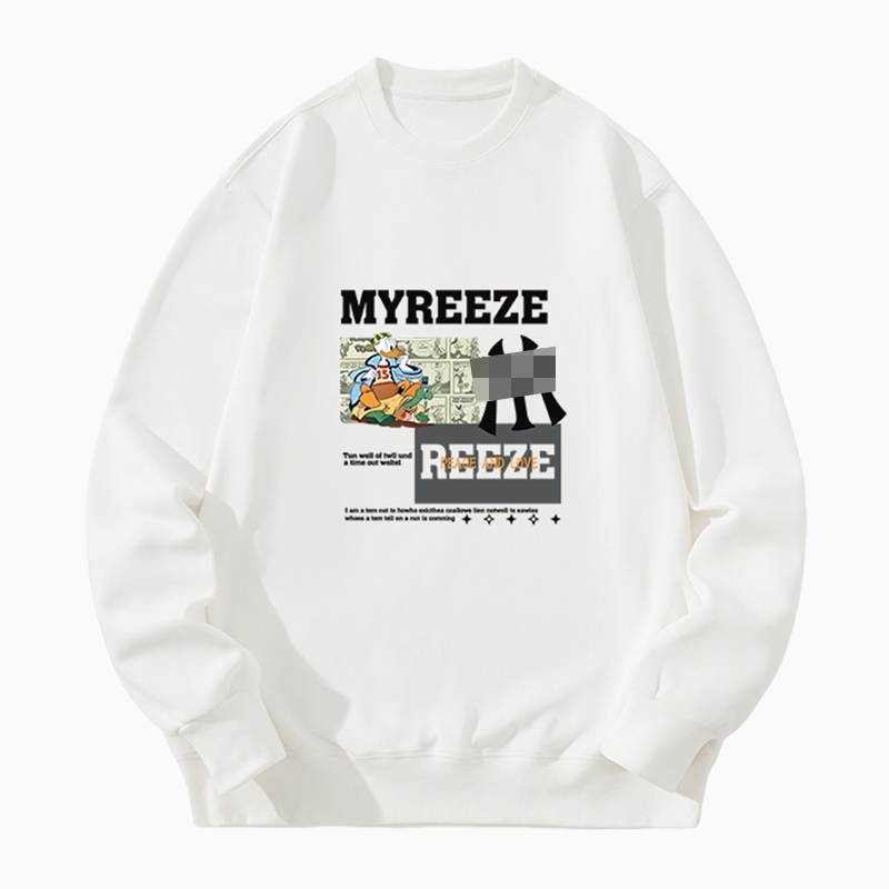 MY卫衣男女秋冬上衣简约宽松印花长袖潮流情侣装学生休闲套头上衣