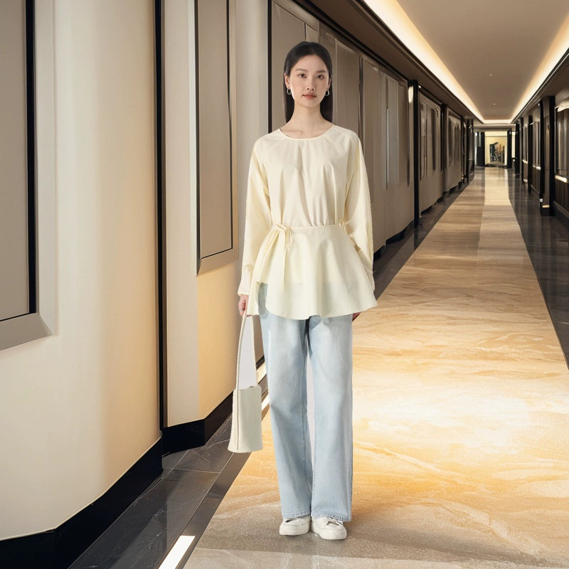 欧洲站2025早春新款女装简约时尚衬衣丽海风套头女士衬衫