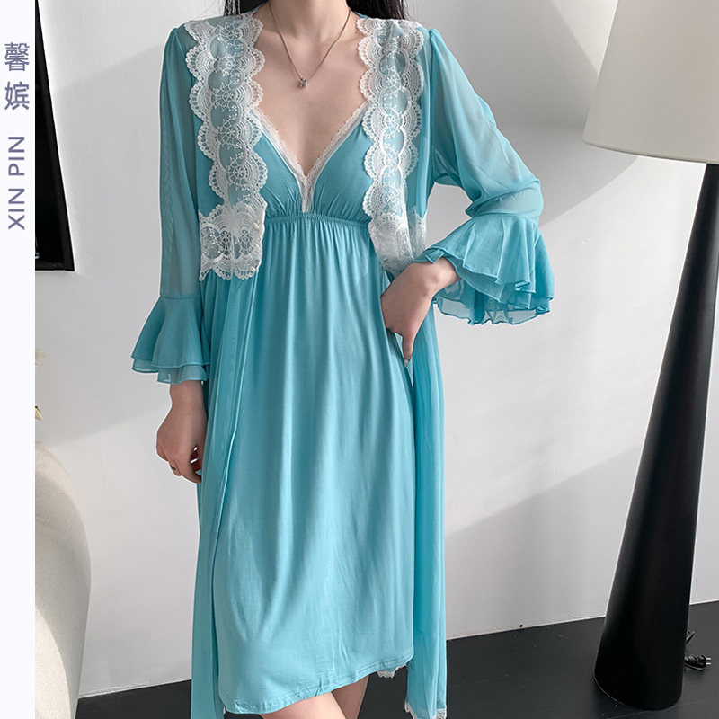 带胸垫网纱宫廷风睡裙女夏吊带裙