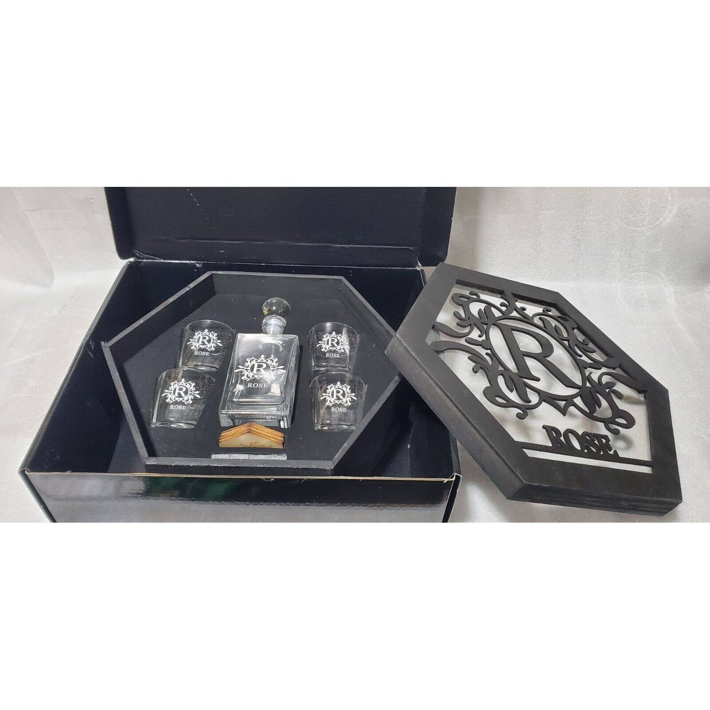 Rose My Royal 定制 5 件醒酒器套装带盒醒酒器和 (4) 眼镜!,电子元器件市场,PCB电路板/印刷线路板,淘宝优惠券,粉丝福利购,淘宝优惠卷