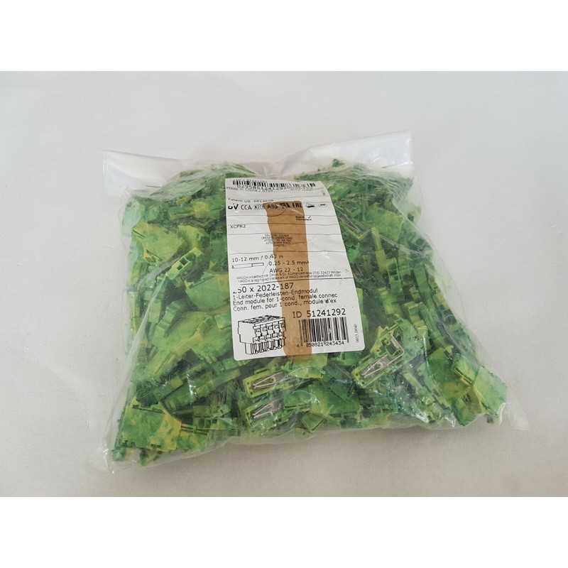 250 Stück Wago 1-Leiter-Federleisten-Anfangsmodul 2022-187