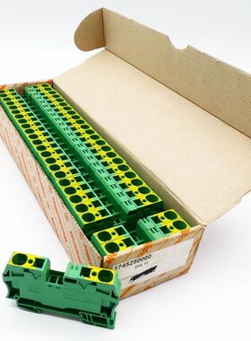 25 x Weidmüller ZPE 16 1745250000 Schutzleiter-Reihenklemme