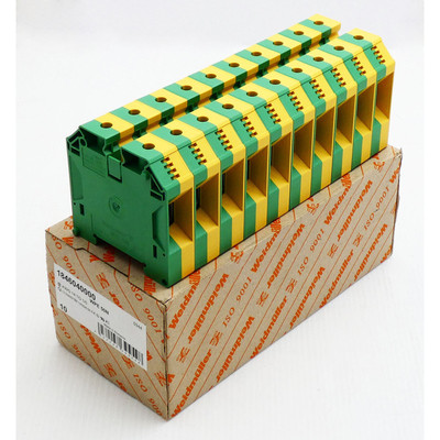 10 x Weidmüller WPE 50N 1846040000 Schutzleiter-Reihenklemm