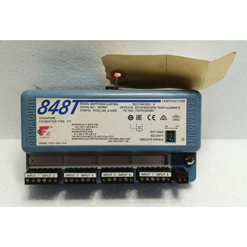 ROSEMOUNT 848T FIELDBUS TEMPERATURE TRANSMITTER 848TFI5S001J