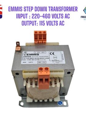 EMMIS 降压变压器 250 伏安。 输入 230-460 伏交流/输出 115 伏