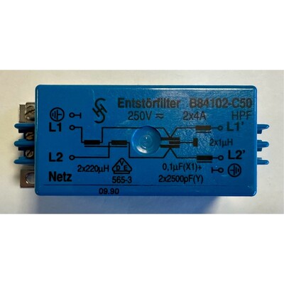 Siemens Entst?rfilter B84102-C50 / 250VAC 2x4A HPF