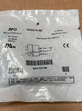 Micro Detectors – SSV/CN-0E – M18 Through-Beam Photoelectr