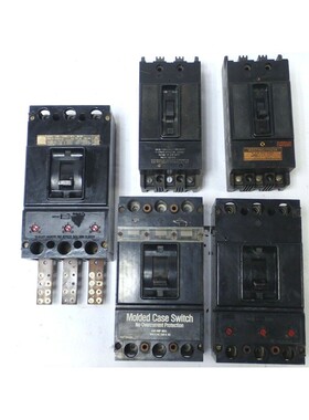 CIRCUIT BREAKERS, 1x15A, 1x100A, 1x150A, 2x400A, LOT OF 5, A