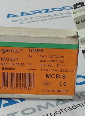 BB0906 Nuovo MCB8 Entes MCB8 Timer 005 Sec30 Hr 24V ACDC O 2
